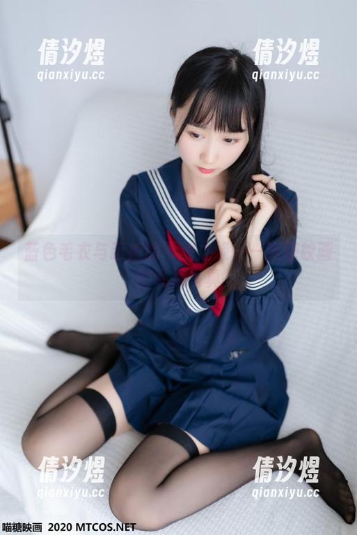 蓝色毛衣与萌娘的不解之缘——喵糖映画的私房写真