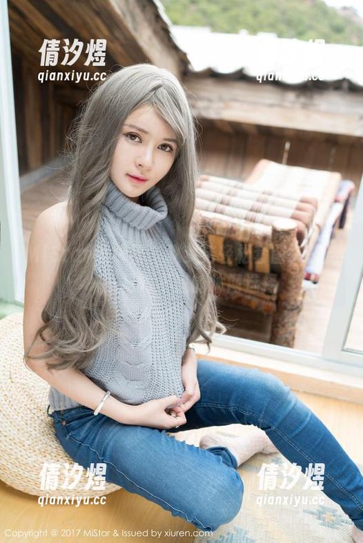 MiStar魅妍社-赵梦洁 MiStar魅妍社 - 赵梦洁轻松套图,灰丝——最好不过的休闲选择